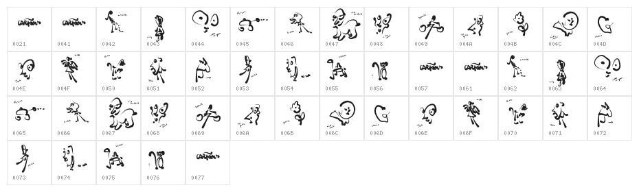 Cartoons Abstract ExtraBlack Character Map