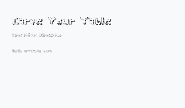 Carve Your Table Business Card