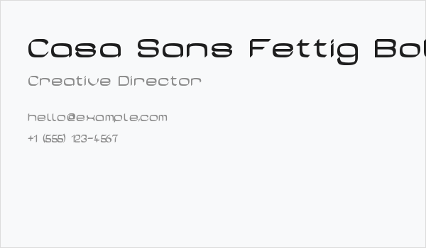 Casa Sans Fettig Bold Business Card
