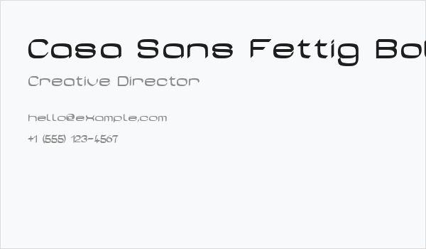 Casa Sans Fettig Bold Business Card