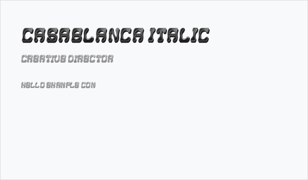 Casablanca Italic Business Card
