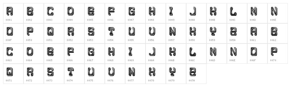 Casablanca Straight Regular Character Map