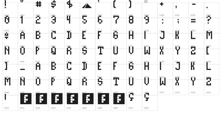 Casale NBP Regular Character Map