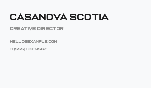 Casanova Scotia Business Card