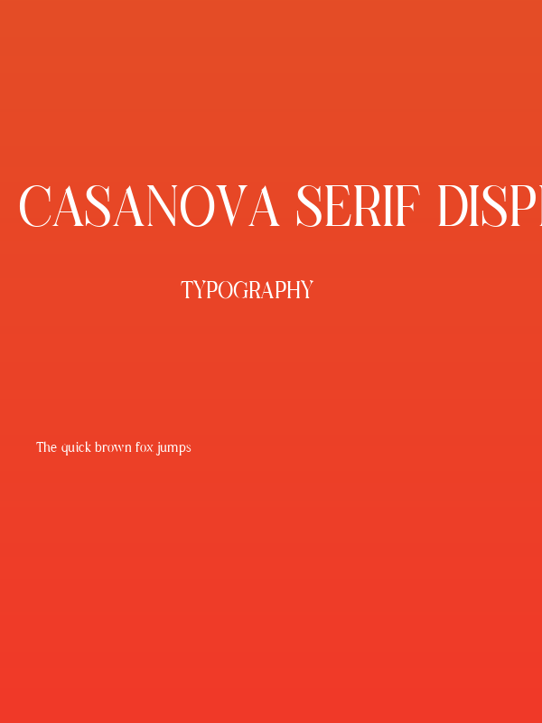 Casanova Serif Display Free Regular Poster