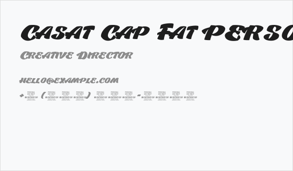 Casat Cap Fat PERSONAL USE Business Card