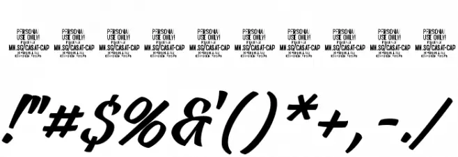 Casat Cap Light PERSONAL USE Font OTHER CHARS