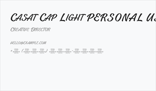 Casat Cap Light PERSONAL USE Business Card