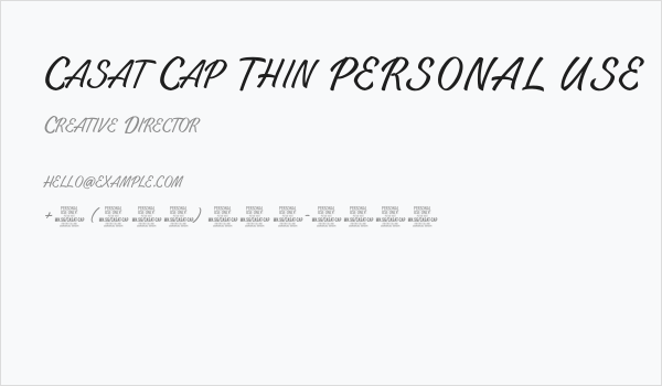Casat Cap Thin PERSONAL USE Business Card