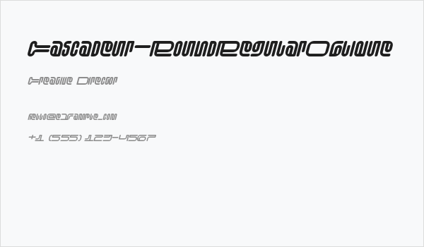 Cascadeur-RoundRegularOblique Business Card