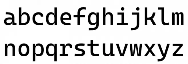 Cascadia Code Font Litere mici