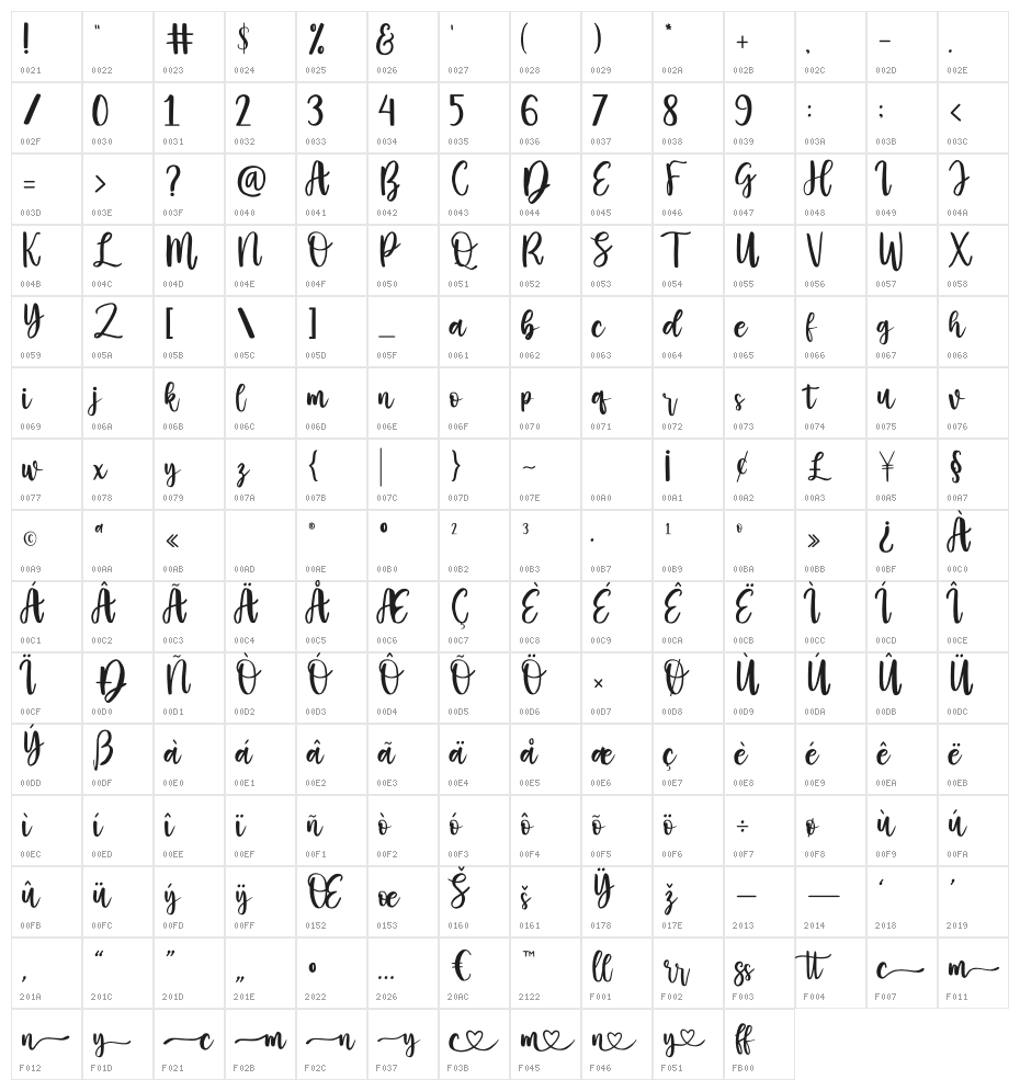 Casey Martin Character Map