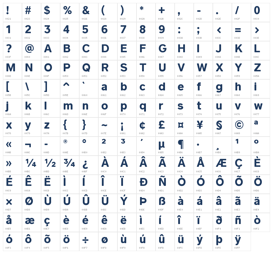 CashMarket Bold Rounded Character Map