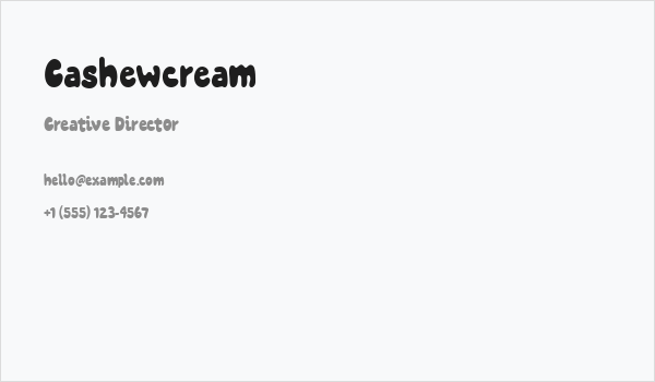 Cashewcream Business Card