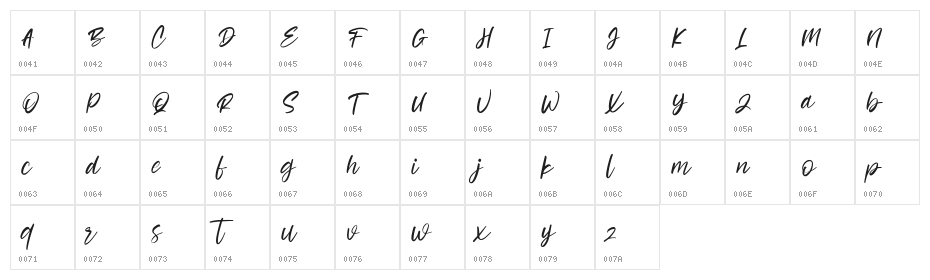 Cashwoots Free Regular Character Map