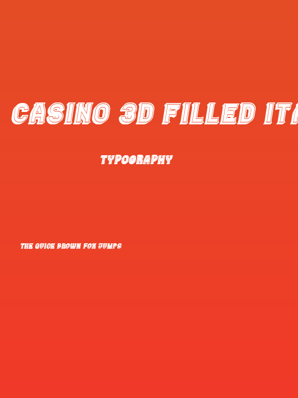 Casino 3D Filled Italic Poster