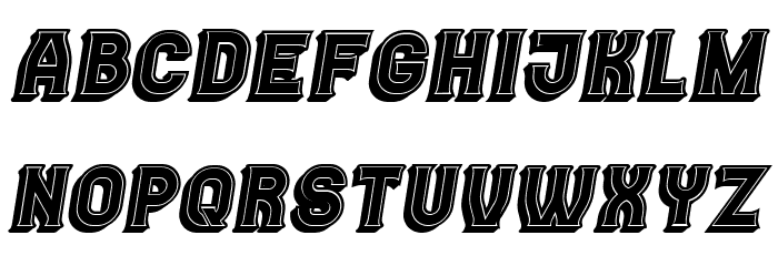 Casino 3D Filled Italic Font LOWERCASE