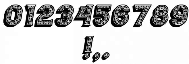 Casino 3D Filled Marquee Italic Font OTHER CHARS