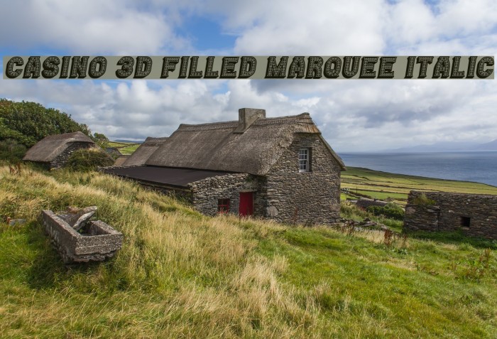 Casino 3D Filled Marquee Italic Example 1