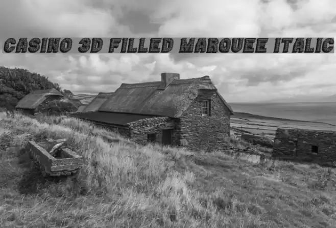 Casino 3D Filled Marquee Italic Font examples