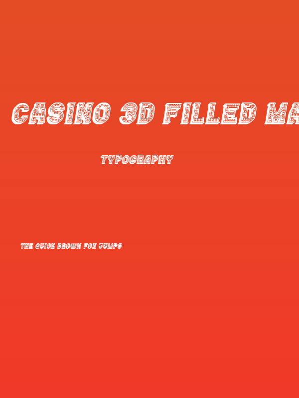 Casino 3D Filled Marquee Italic Poster