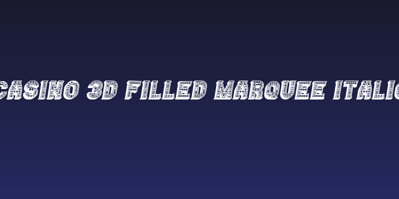 Casino 3D Filled Marquee Italic Social Header
