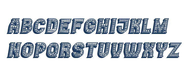 Casino 3D Filled Marquee Italic Lowercase