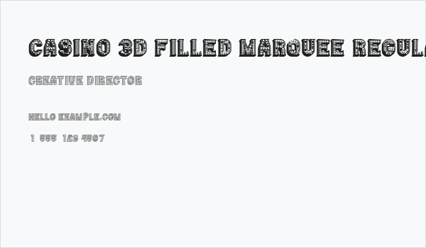 Casino 3D Filled Marquee Regular Business Card