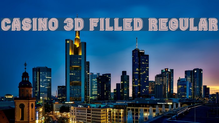 Casino 3D Filled Regular Font examples