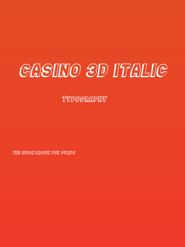 Casino 3D Italic Poster