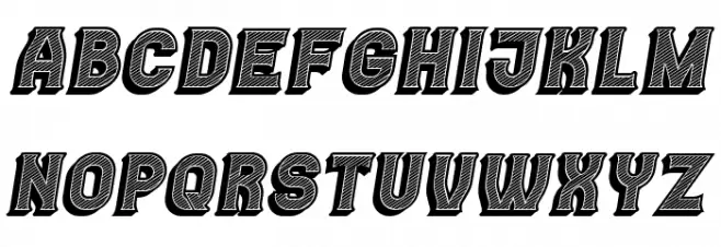 Casino 3D Lines Italic Fonte MAIÚSCULAS