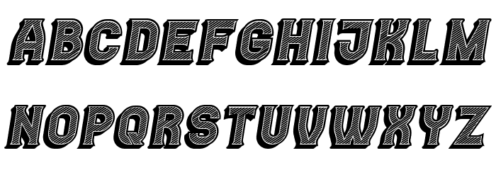 Casino 3D Lines Italic Font LOWERCASE