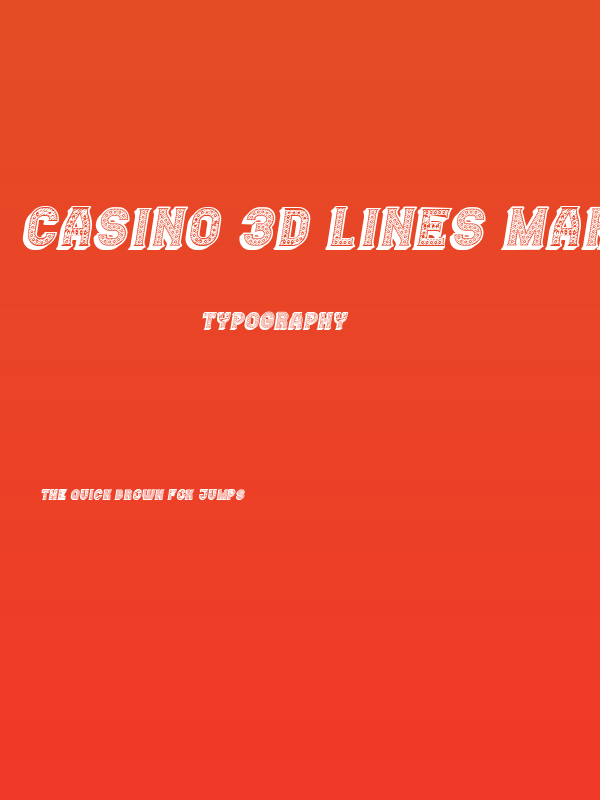 Casino 3D Lines Marquee Italic Poster