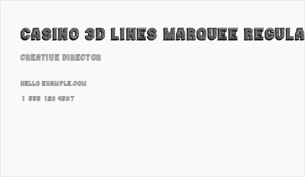 Casino 3D Lines Marquee Regular Business Card