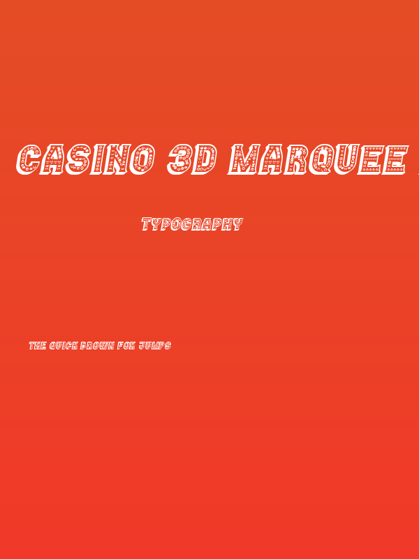 Casino 3D Marquee Italic Poster