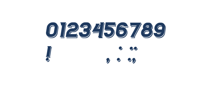 Casino Flat Shadow Italic Other Characters