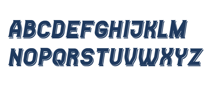 Casino Flat Shadow Italic Lowercase