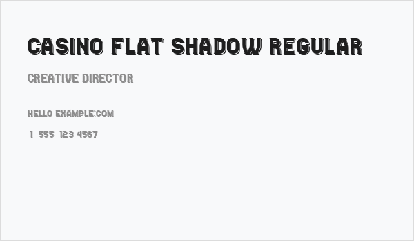 Casino Flat Shadow Regular Business Card