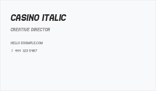 Casino Italic Business Card