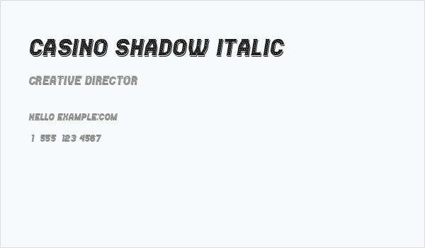 Casino Shadow Italic Business Card