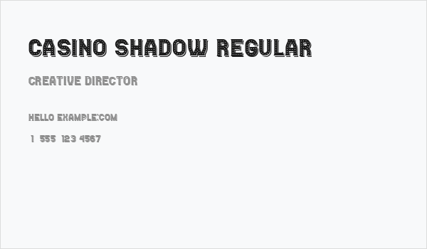 Casino Shadow Regular Business Card