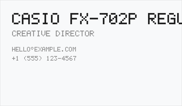 Casio FX-702P Regular Business Card