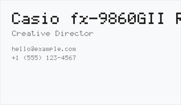 Casio fx-9860GII Regular Business Card