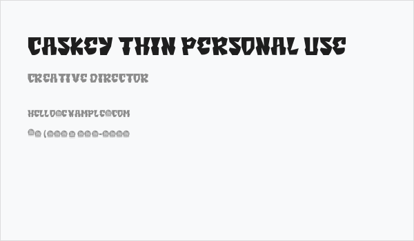 Caskey Thin Personal Use Business Card