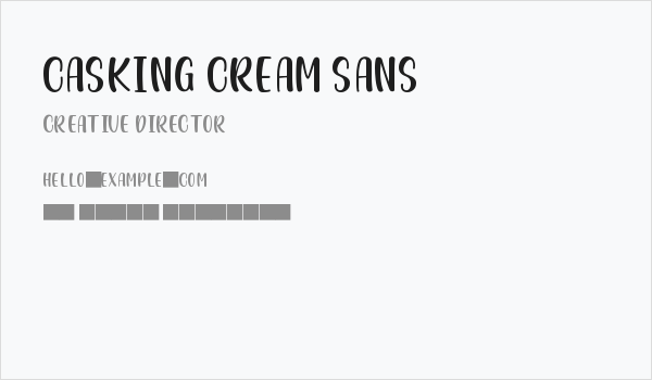 Casking Cream Sans Business Card