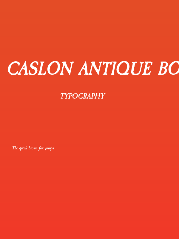 Caslon Antique Bold Italic Poster