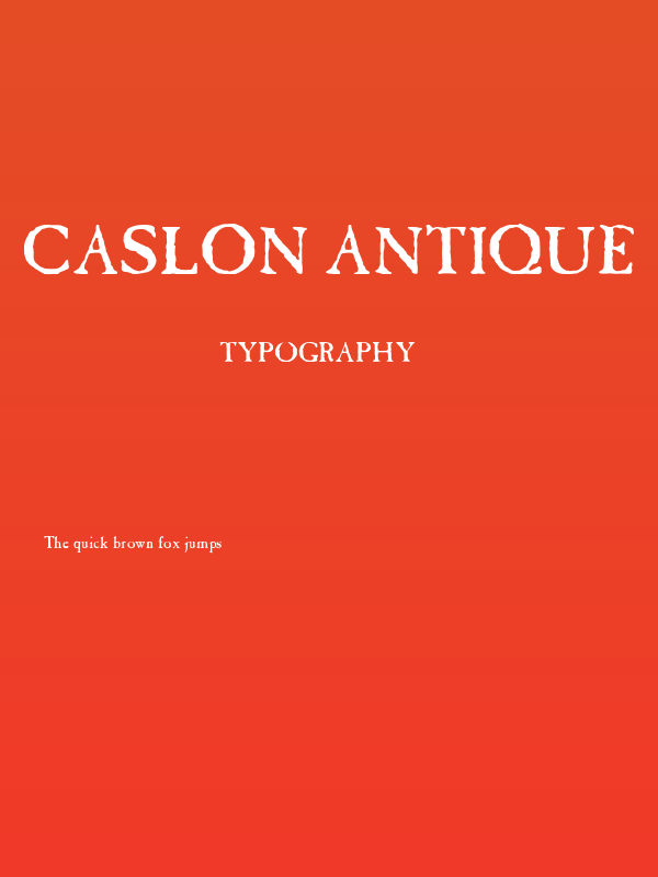 Caslon Antique Poster