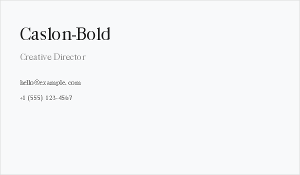 Caslon-Bold Business Card