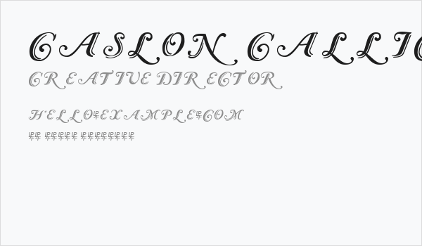 Caslon Calligraphic Initials Business Card
