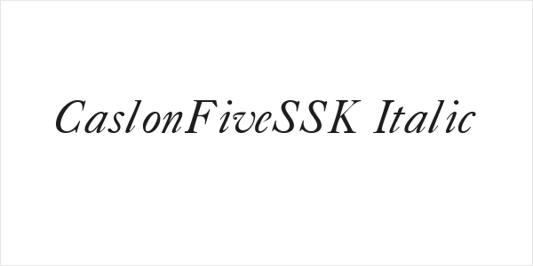 CaslonFiveSSK Italic Logo